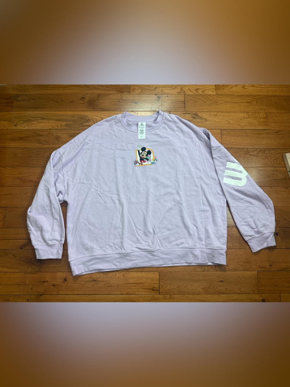 Walt Disney Worls ‘Play in the Park’ Mickey Mouse Embroidered Crewneck - Picture 1 of 7